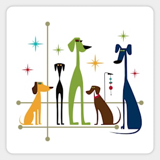 Retro Mid-Century Modern Dogs 50s 60s Style Magnet